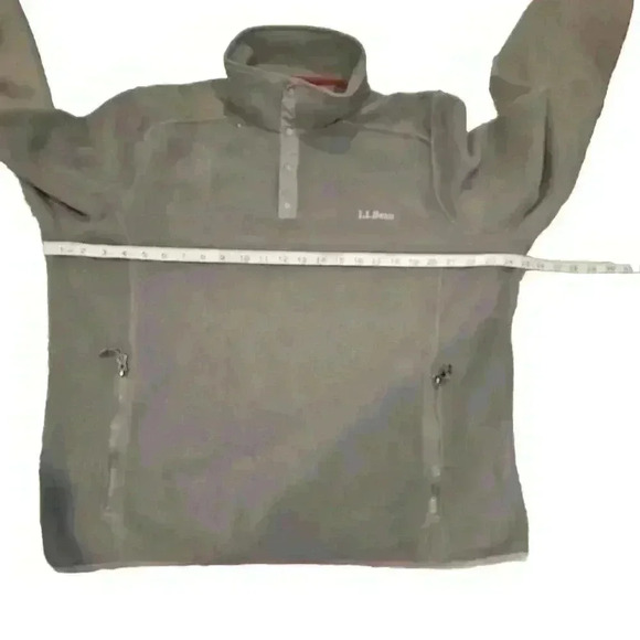 L.L. Bean Mens Gray Polartec Fleece Pullover Warm Layering Sweater L - Picture 12 of 13